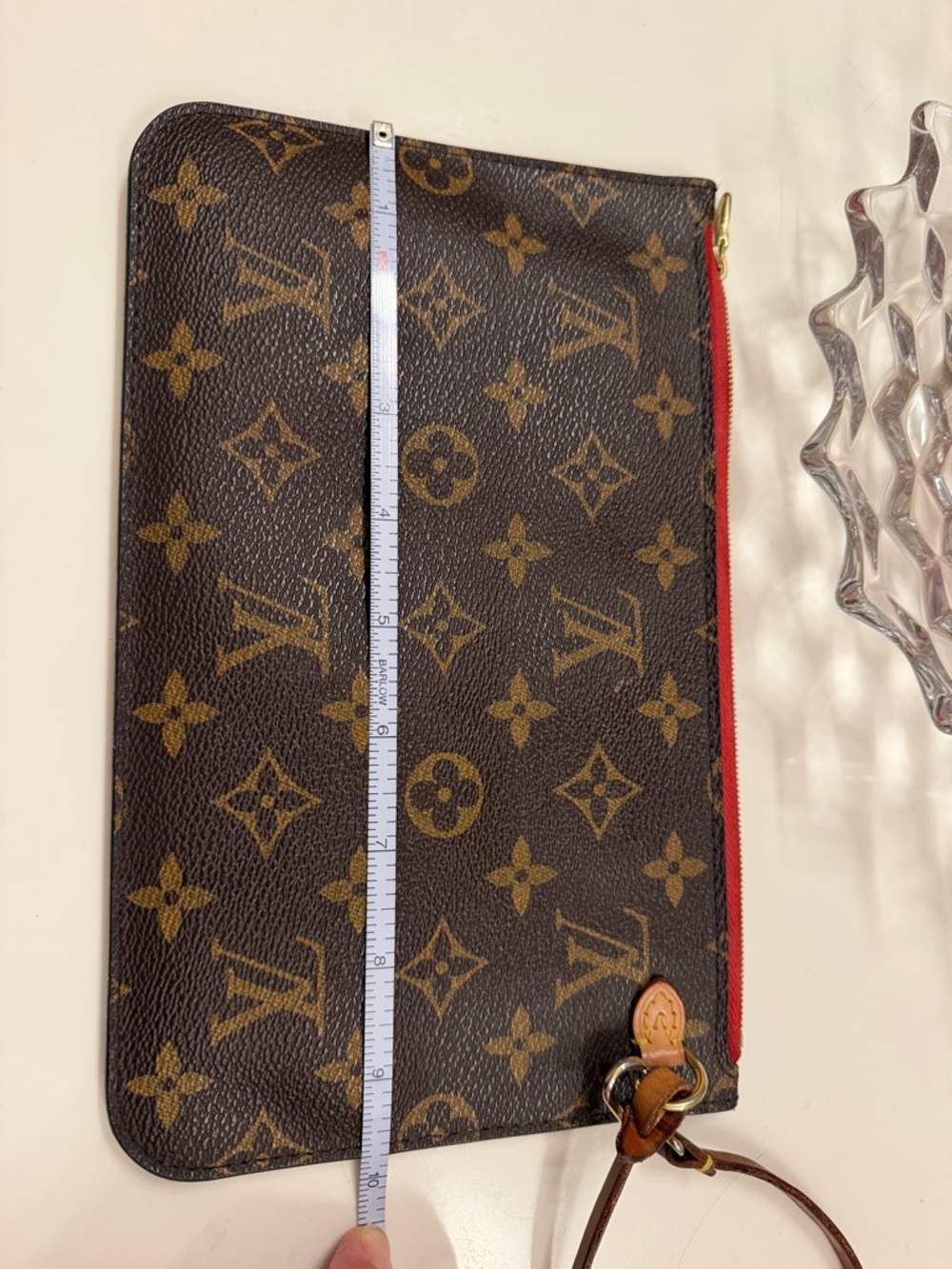 Louis Vuitton Monogram wristlet  with Red Trim and Gold Hardware - Picture 16 of 17
